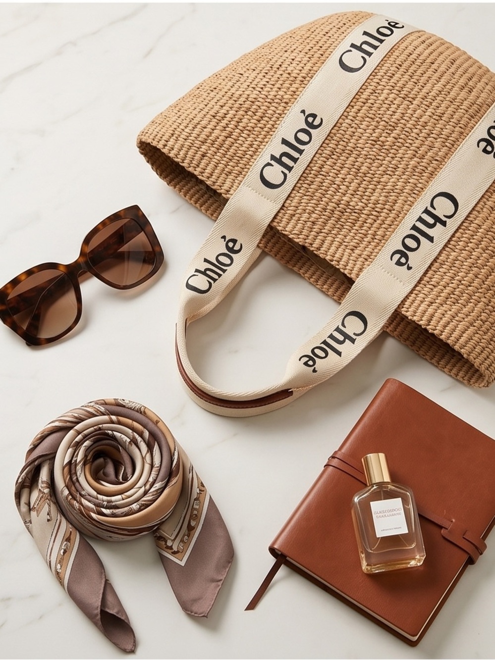 Authentic Chloe x Mifuko Woody Large raffia tote - Picture 4 of 16
